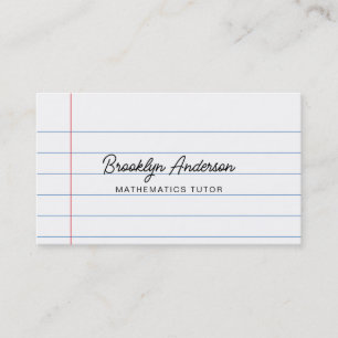 Carte De Visite Style Bloc-Notes Blanc