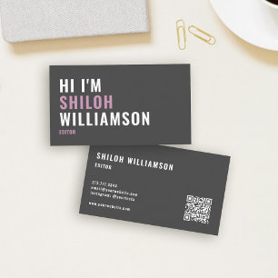 Carte De Visite Style Bold Cool Striking Moderne Typographie