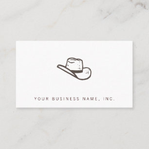 Carte De Visite Style Casquette Cowboy Letterpress