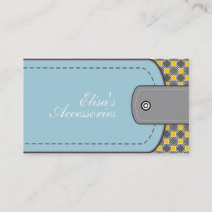 Carte De Visite Style cuir bleu et jaune motif moderne