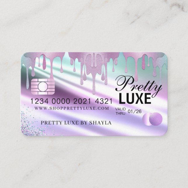 Carte De Visite Style de crédit holographique pour la beauté de lu (Devant)