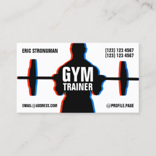 Carte De Visite Style de gymnase de silhouette de séance