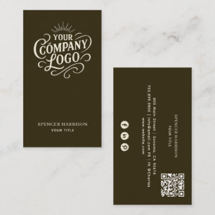 Carte De Visite Style de logo vintage espresso marron