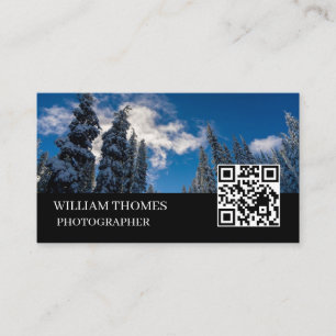 Carte De Visite Style de marque de portfolio de photographie QR no
