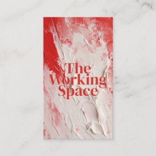 Carte De Visite Style de peinture Impasto blanc rouge