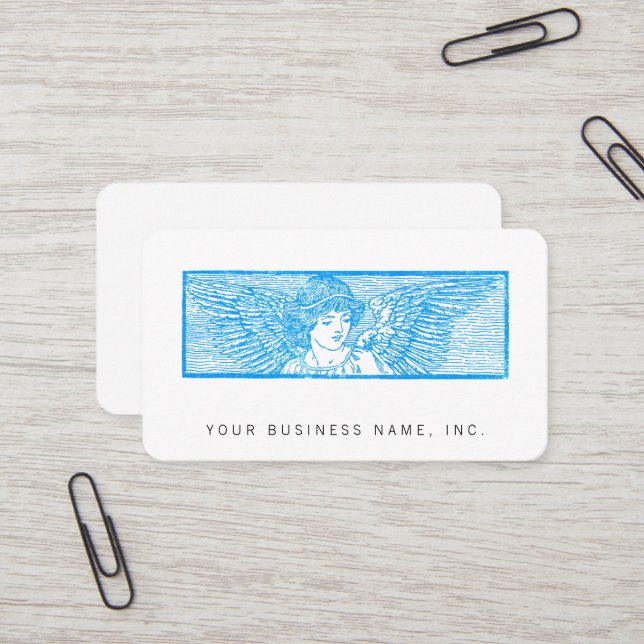 Carte De Visite Style de presse ornementale Angel ailé (Devant/Arrière en situation)
