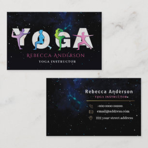 Carte De Visite Style d'instructeur de yoga moderne   Guérison hol