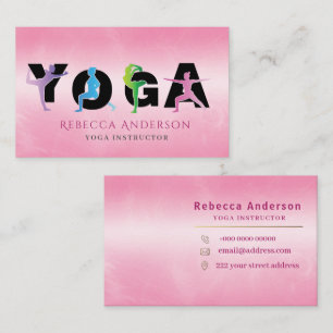Carte De Visite Style d'instructeur de yoga rose moderne