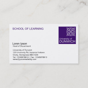 Carte De Visite Style d'université - Deep Purple