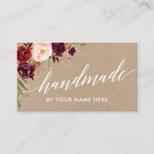 Carte De Visite Style fabriqué à la main floral de Bourgogne