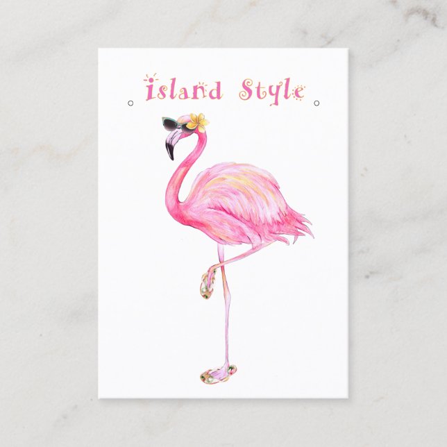 Carte De Visite Style Flamant rose Island (Devant)
