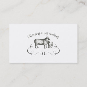 Carte De Visite Style français de cru d'expression de ferme drôl