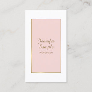 Carte De Visite Style Gold Blush Rose Blanc Moderne tendance Luxe
