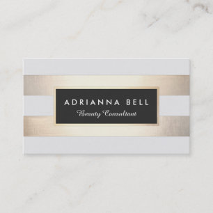 Carte De Visite Style Luxe Gold Striped Beauté et mode