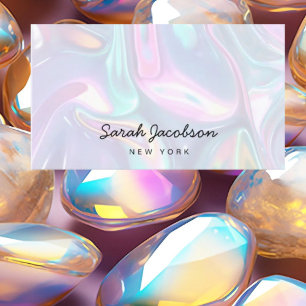 Carte De Visite Style Luxueux Opale Iridescent Élégant
