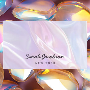 Carte De Visite Style Luxueux Opale Iridescent Élégant