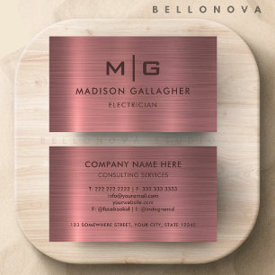 Carte De Visite Style Métallique Rose Violet Personnalisé Professi