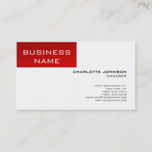 Carte De Visite Style minimaliste du gestionnaire de rayures rouge