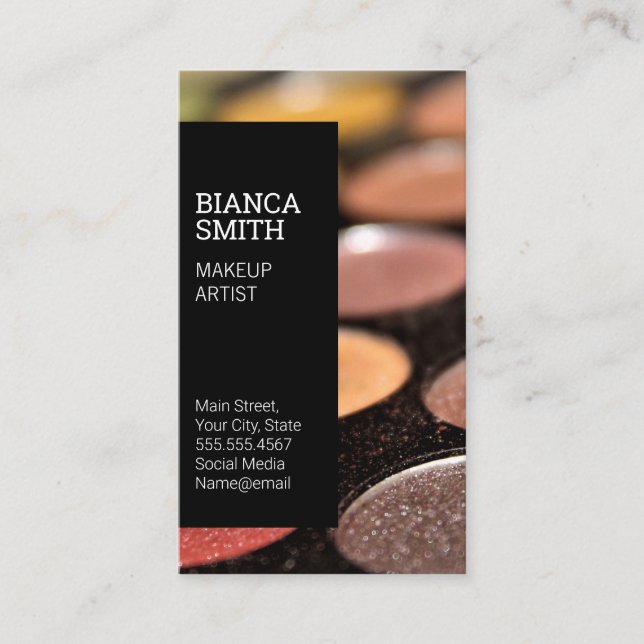 Carte De Visite Style moderne | Artiste de maquillage | Palette (Devant)