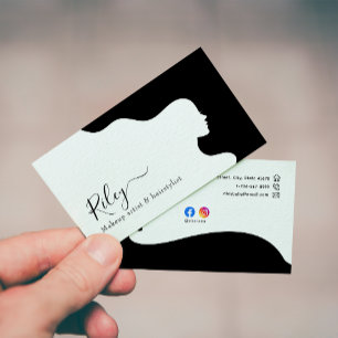 Carte De Visite Style moderne coiffeur noir et blanc