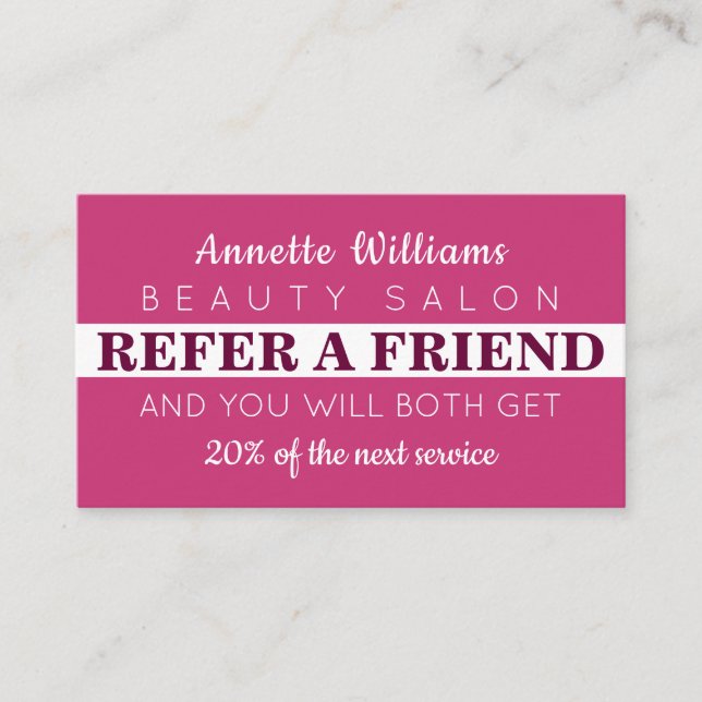 Carte De Visite Style moderne élégant écarlate violet référence (Devant)