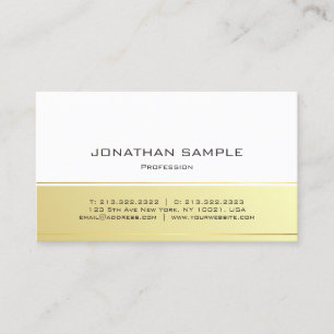 Carte De Visite Style moderne élégant or look minimaliste sobre