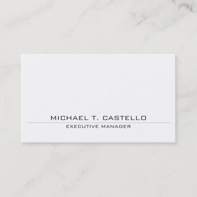 Carte De Visite Style moderne simple blanc professionnel (Devant)
