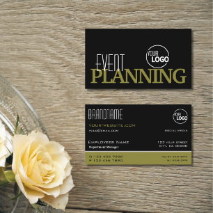 Carte De Visite Style noir et vert olive moderne avec logo