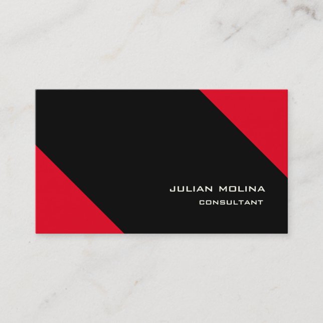 Carte De Visite Style professionnel tendance Rouge Noir impression (Devant)