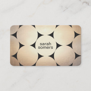 Carte De Visite Style Retro Chic Gold Cercles Motif Black Lux