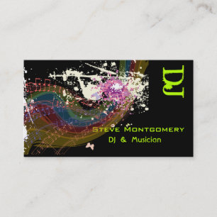 Carte De Visite Style rétro Dj et musicien
