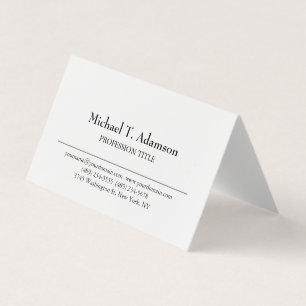 Carte De Visite Style rétro Élégant Plaque blanche simple