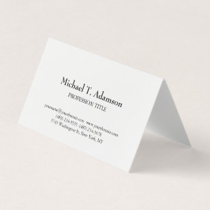 Carte De Visite Style rétro Élégant Plaque blanche simple