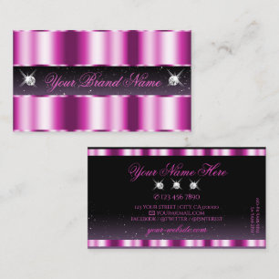 Carte De Visite Style rose violet noir bijoux étincelants Luxueux