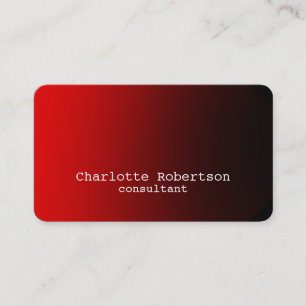 Carte De Visite Style Rouge Plaine Créative Moderne Consultant