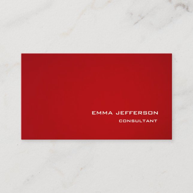 Carte De Visite Style Rouge professionnel tendance impressionnante (Devant)