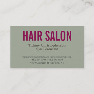 Carte De Visite Stylé Salon des cheveux Style Consultant Attractif