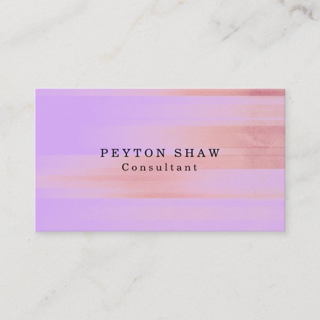 Carte De Visite Style Simple Mauve Mallow Pink Professionnel (Devant)