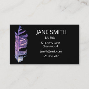 Carte De Visite Style simple moderne plumes art personnalisable