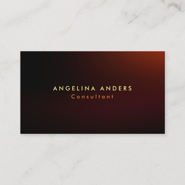Carte De Visite Style tendance brun rouge plaine moderne (Devant)