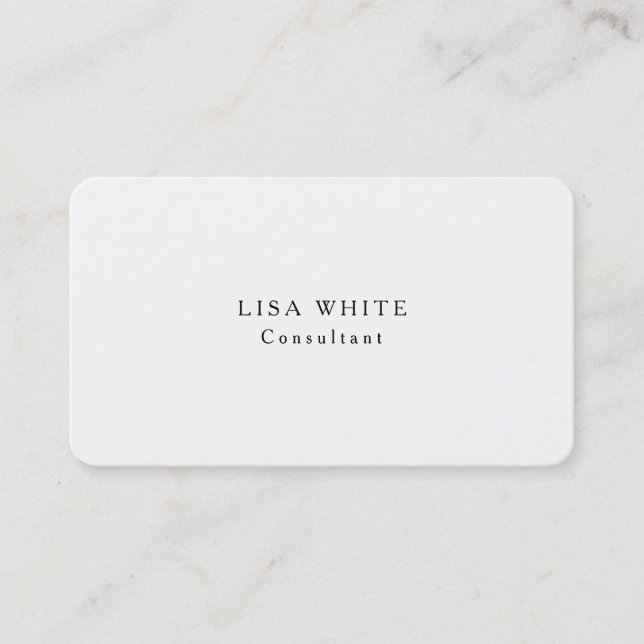 Carte De Visite Style tendance Creative Black White Plain (Devant)