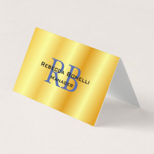 Carte De Visite Style tendance Monogramme minimaliste couleur or c