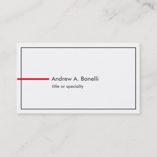 Carte De Visite Style tendance noir blanc rouge professionnel mode (Devant)