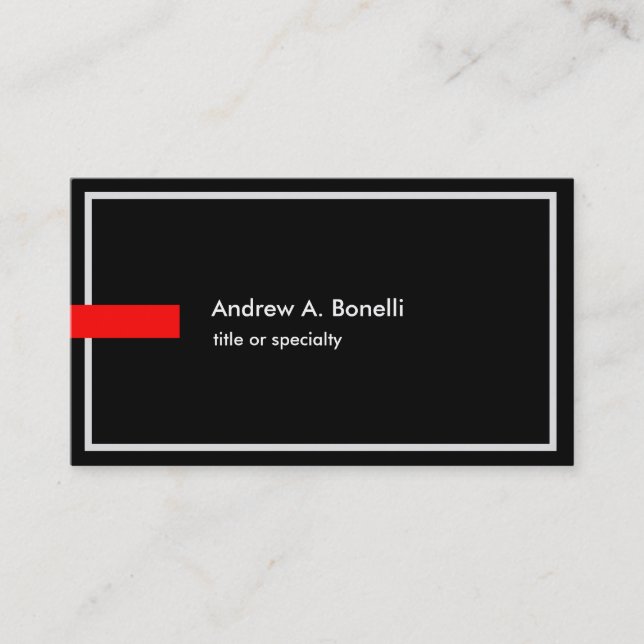 Carte De Visite Style tendance noir blanc rouge professionnel mode (Devant)