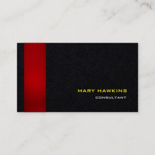 Carte De Visite Style tendance Rouge Noir moderne élégant Plain él