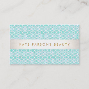 Carte De Visite Style Turquoise Motif Mode et beauté