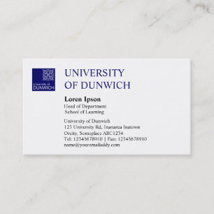 Carte De Visite Style universitaire - Marine profonde