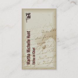 Carte De Visite Style vintage d'auteur d'auteur rustique