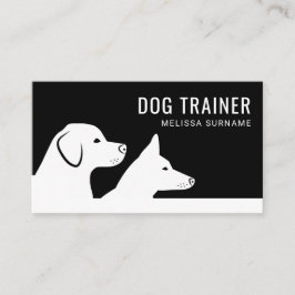 Carte De Visite Stylish Black & White Dog Silhouettes Entraîneur d