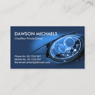 Carte De Visite Stylish Blue Sport Car Auto Driver Détail